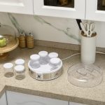 Yogurtiera 20W da 1.5L con 7 Vasetti e Display a Pulsanti, in Acciaio Inox e Plastica, 24x24x13 cm, Bianca - immagine 8