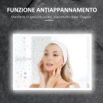 Specchio Bagno con Luce LED, Funzione Anti-Appannamento e Tasti Touch, 70x50cm, Argento - immagine 6