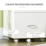 Armadietto da Ufficio con 2 Cassetti e 5 Ruote, Schedario in MDF e Truciolato, 43x45x72 cm, Bianco - immagine 6