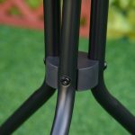 Tavolino da Giardino Rotondo con Ripiano in Vetro e Struttura in Metallo, Φ50x55cm, Nero - immagine 6