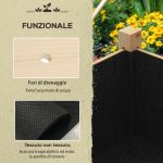 Orto Rialzato con 2 Fori di Drenaggio e Sacca in Tessuto non Tessuto, in Legno di Abete, 115x55x80 cm - immagine 6