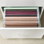 Armadietto da Ufficio con 2 Cassetti e 5 Ruote, Schedario in MDF e Truciolato, 43x45x72 cm, Bianco - immagine 8