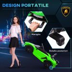 Macchina Elettrica per Bambini a 12V Licenza Lamborghini con Clacson e Telecomando, 107.5x63x42 cm, Verde - immagine 5