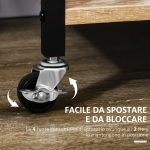 Carrello da Cucina a 3 Ripiani con Vassoio Rimovibile e Ruote Girevoli, 72x40x94cm, Legno e Nero - immagine 6