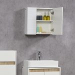 Armadio a Specchio da Bagno in Truciolato e Vetro con 4 Ripiani Regolabili e Design a Muro, 48x15x45 cm, Bianco - immagine 8