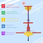 Altalena per Bambini Doppia a Bilico Girevole a 360° in Metallo e PP, Età 3-8 Anni, 182x77x63cm Multicolore - immagine 5