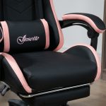 Sedia da Gaming ad Altezza Regolabile con Poggiatesta, 65x65x121-129 cm, Rosa e Nero - immagine 9