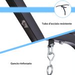 Staffa di supporto per sacco da boxe con barra per trazioni, 93x47x51cm, Nero - immagine 4