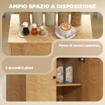 Mobile Multiuso Stile Vintage in Legno con Due Ripiani interni, 60x30x76cm - immagine 4