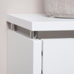 Copritermosifone a Doghe, Copri Termosifone Moderno con Antiribaltamento per Soggiorno, Corridoio, Ufficio, in MDF e Acciaio, 60x18x84cm, Bianco - immagine 8