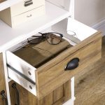 Mobile Cucina Stile Rustico con Armadietti e Cassetto, 76.6x 35x 81.5cm, Bianco e Marrone - immagine 8