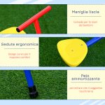 Altalena per Bambini Doppia a Bilico Girevole a 360° in Metallo e PP, Età 3-8 Anni, 182x77x63cm Multicolore - immagine 7