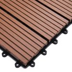 Set 11 Piastrelle per Esterni ad Incastro Antiscivolo in HDPE Riciclato, 30x30x2.2 cm, Marrone - immagine 8