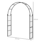 Archetto da Giardino per Piante Rampicanti e Decorazioni, Metallo Nero, 157x40x223cm - immagine 3