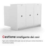 Credenza Moderna a 12 Ripiani Interni in Truciolato per Cucina, Soggiorno e Ingresso, 120x35x85 cm, Bianco - immagine 5
