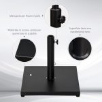 Base per Ombrellone Quadrata da 18kg per Pali da Ø3/3.5/3.8 cm, 45x45x39 cm, Nero - immagine 5