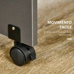 Tavolo Pieghevole da Pranzo in Truciolato con 2 Cassetti, 1 Armadietto, max. 6 Persone, 140x76x76 cm - immagine 7