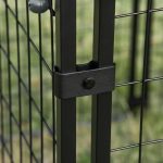 Recinto per Cani Pieghevole con Copertura, 8 Pannelli con Porta Bloccabile, 141x141x113cm, Nero - immagine 7