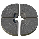 Basamento per Ombrellone Decentrato da Giardino con Base a Croce, Set 4 Mattonelle in HDPE da 66x45x10cm