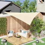 Tenda Tendone parasole triangolare (colore: crema, dimensione: 6x6x6m) - immagine 2