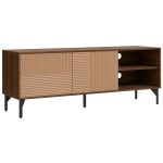 Mobile Porta TV fino 65" con 2 Armadietti e 2 Vani Aperti in Legno, 150x40x56cm, Marrone