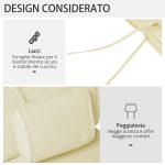 Cuscino Per Sdraio Lettino Prendisole Da Giardino 198x53x5cm Bianco Crema - immagine 5