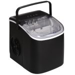 Macchina del Ghiaccio da 9 Cubetti in 6-12 Minuti con Cestello e Paletta Inclusi, 23.8x30.5x29 cm, Nero