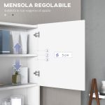 Armadietto con Specchio a Muro, Luci a LED, Ripiano Aperto e Ripiano Interno, 80x15x60cm - immagine 6