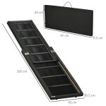 Rampa per Cani Pieghevole Antiscivolo in Legno con Maniglia Laterale, 43x165x6.5 cm, Nero - immagine 3