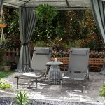 Set 2 Sdraio da Giardino Pieghevoli con Schienale Regolabile su 4 Livelli e Cuscino, Grigio - immagine 2