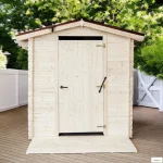 Casetta tavole ad incastro 20 mm, con WC, per persone a mobilità ridotta , con pavimento, abete in tronchi 20 mm, 2,10 x 2,21 m, 4,64 m² - immagine 2