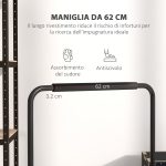 Set 2 Barre per Dip Regolabile su 4 Altezze con Maniglie Antiscivolo in Acciaio, 70x50x80-105 cm, Nero - immagine 6