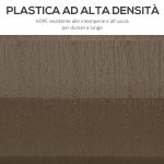 Base per Ombrellone da Giardino Riempibile con Maniglia in HDPE e Acciaio, 49x49x36.5 cm, Marrone - immagine 6