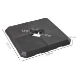 Base per Ombrellone a Braccio da 4 Pezzi Riempibile con Acqua o Sabbia per Basi a Croce da 100x100cm, Nero - immagine 3