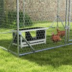 Nido per Galline a 2 Aree con Base Rialzata e Tetto, in Legno e Bitume, 66x37x34 cm, Grigio Bianco e Nero - immagine 8