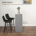 Set 2 Sgabelli da Cucina Stile Nordico in Tessuto Effetto Velluto e Metallo, 45x47x84 cm, Nero - immagine 7