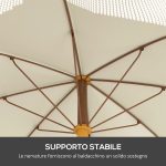 Ombrellone da Spiaggia Salvaspazio con Protezione UV40+ e Borsa di Trasporto, Grigio Chiaro - immagine 5