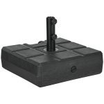 Base per Ombrellone da Giardino 3.5 m con Maniglie, in HDPE e Acciaio, 49x49x36.5 cm, Nero