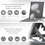 Lettino Prendisole con Schienale Reclinabile e Rotelle Posteriori, 195x67.5x33 cm, Grigio e Bianco - immagine 5