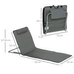 Set 2 Lettini Spiaggia Pieghevoli con Schienale Regolabile a 5 Livelli e Borsa, Grigio - immagine 3