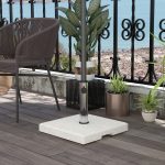 Base per Ombrellone da Giardino 25kg per Pali da Ø32mm, Ø38mm e Ø48mm, in Granito e Acciaio Inox, 38x38x38 cm, Grigia - immagine 2