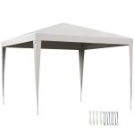 Gazebo da Giardino 3x3 m Portatile con Copertura Anti UV, Bianco