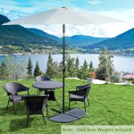 Set 2 Pesi per Ombrellone a Base a Croce da 28 kg con Design a Ventaglio, in Colofonia, 66x47x4.2 cm, Bronzo - immagine 2