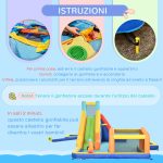 Castello Gonfiabile per Bambini 3-8 Anni con Scivolo, Parete, Porta e Canestro, in Tessuto Oxford, 590x460x220 cm - immagine 7