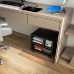 Mobile Porta Stampante a 2 Livelli con 3 Scomparti e Ruote per Ufficio e Studio, 40x30x36cm, Nero - immagine 7