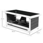 Nido per Galline a 2 Aree con Base Rialzata e Tetto, in Legno e Bitume, 66x37x34 cm, Grigio Bianco e Nero - immagine 3