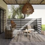 Paravento da Spiaggia Pieghevole Frangivista in Poliestere con Barre in Acciaio, 540x150 cm, Grigio - immagine 7