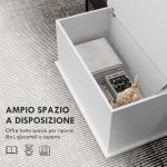 Panca Contenitore Multiuso in Legno per Camera e Ingresso, 80x40x40 cm, Bianco - immagine 4