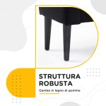 Panca Fondo Letto Imbottita con Braccioli Arrotolati, 102x35x51cm, Nero - immagine 7