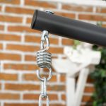 Poltrona Sospesa in Rattan PE con Cuscino, Seduta Pieghevole e Struttura in Acciaio, Grigio - immagine 8